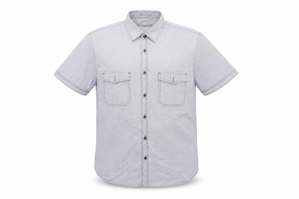 Burton Mens Blue Striped   Button-Up Size 2XL