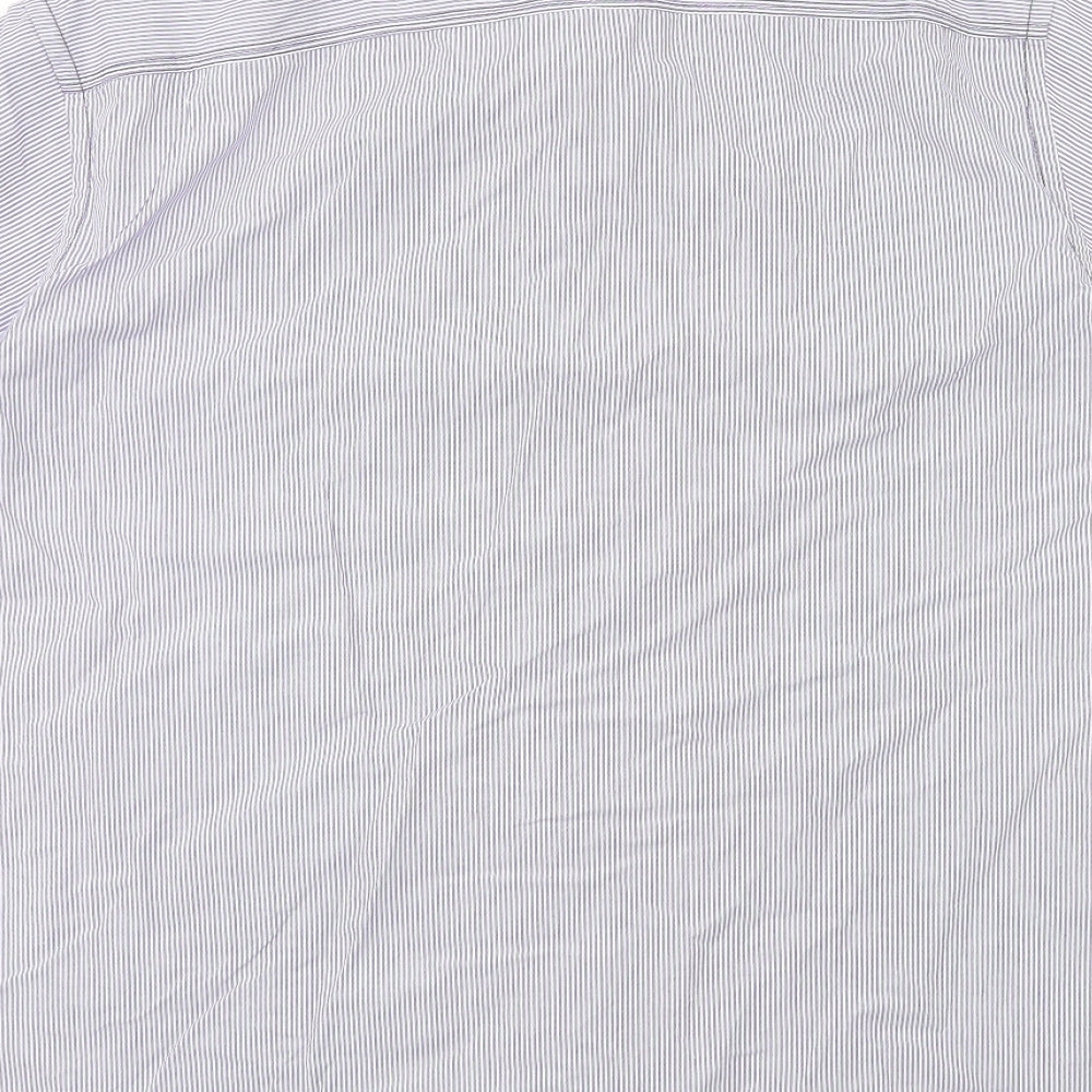 Burton Mens Blue Striped   Button-Up Size 2XL