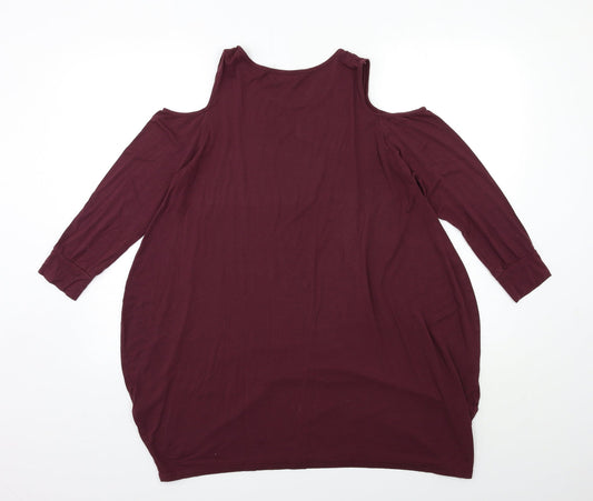 Apricot Womens Red   Basic T-Shirt Size 10  - Open Shoulder