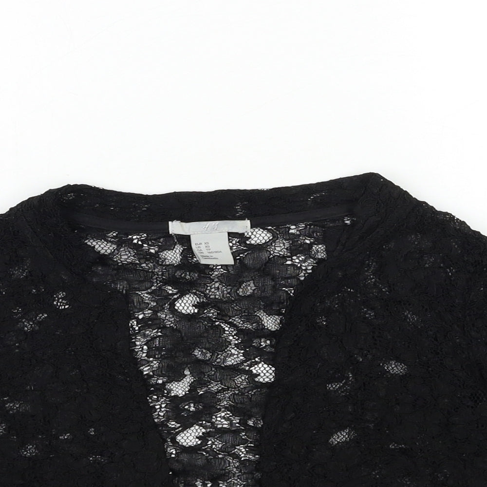 H&M Womens Black  Knit Cardigan Jumper Size XS