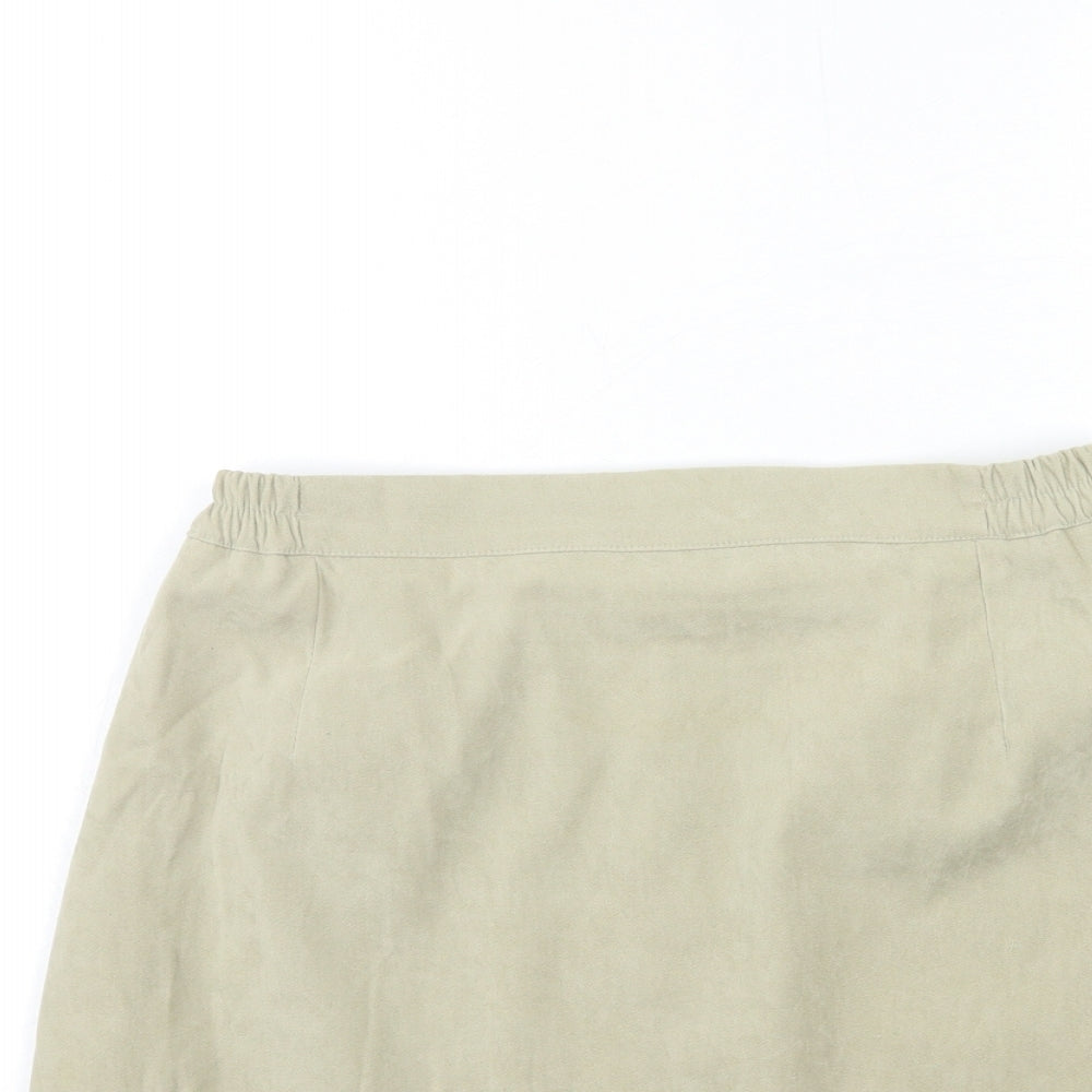 Preworn Womens Beige   A-Line Skirt Size 30 in