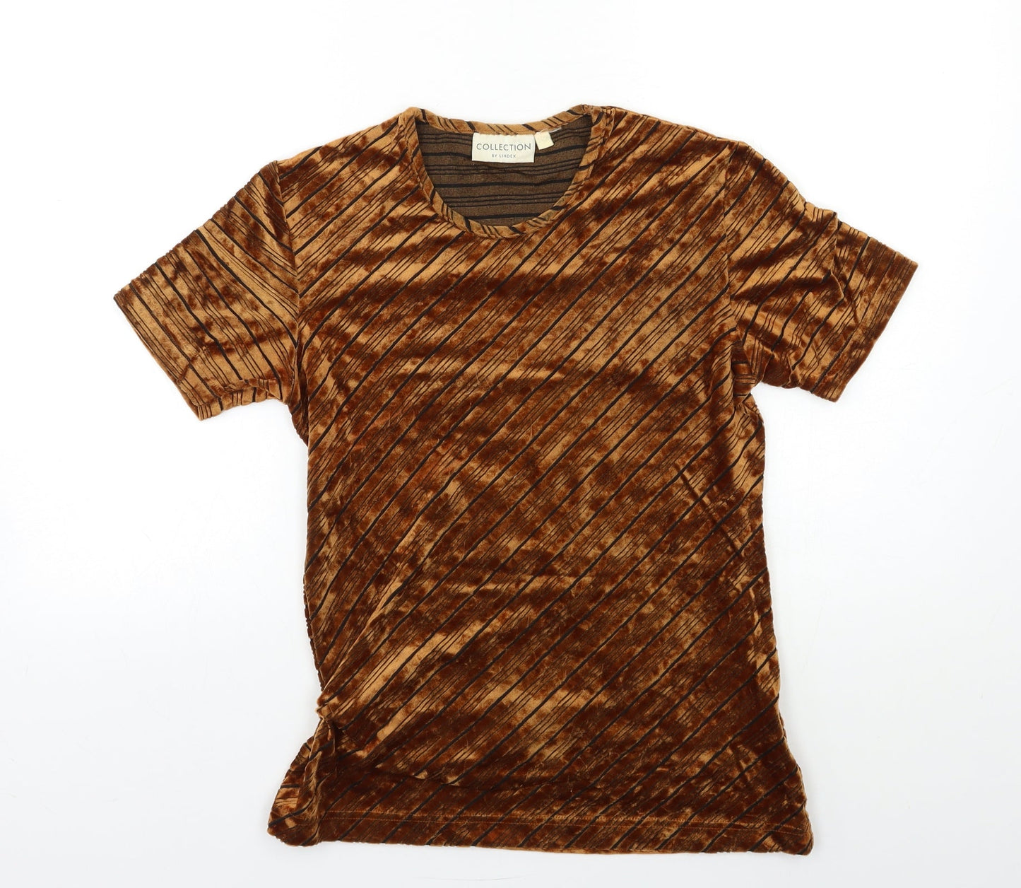 Lindex Womens Orange   Basic T-Shirt Size 6  - SIDE KNOT DETAIL