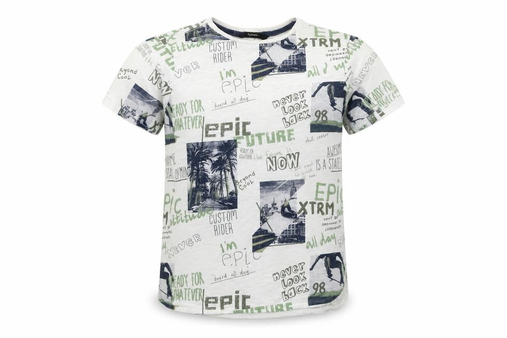 George Boys White Geometric  Basic T-Shirt Size 8-9 Years