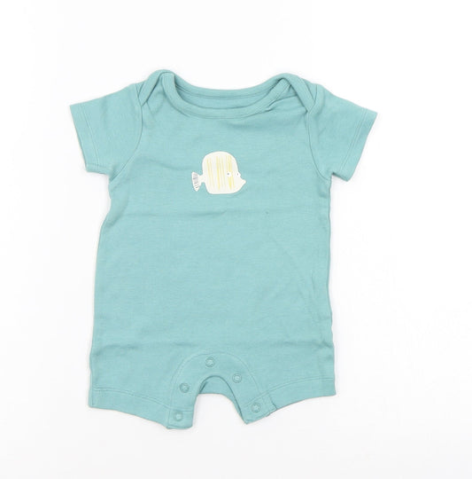 M&S Boys Green   Babygrow One-Piece Size 0-3 Months