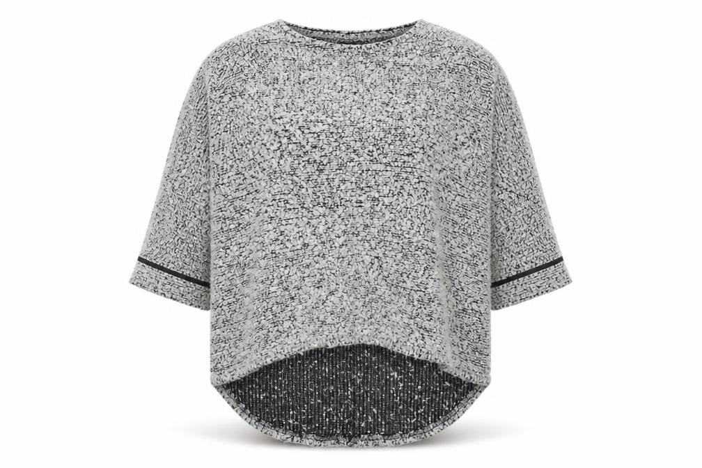 Front view of izabel women’s grey jumper, size UK 8
