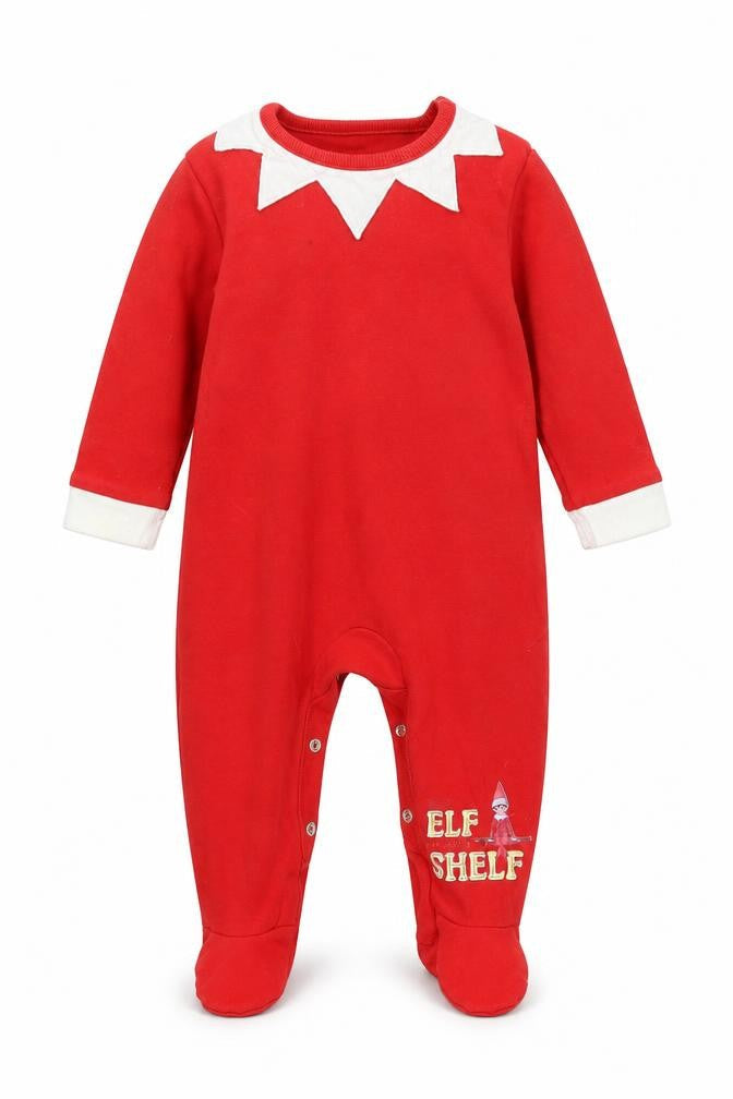 Front view of Asda George Baby Red Solid Babydoll One Piece, size 6-9, Months - babygrow