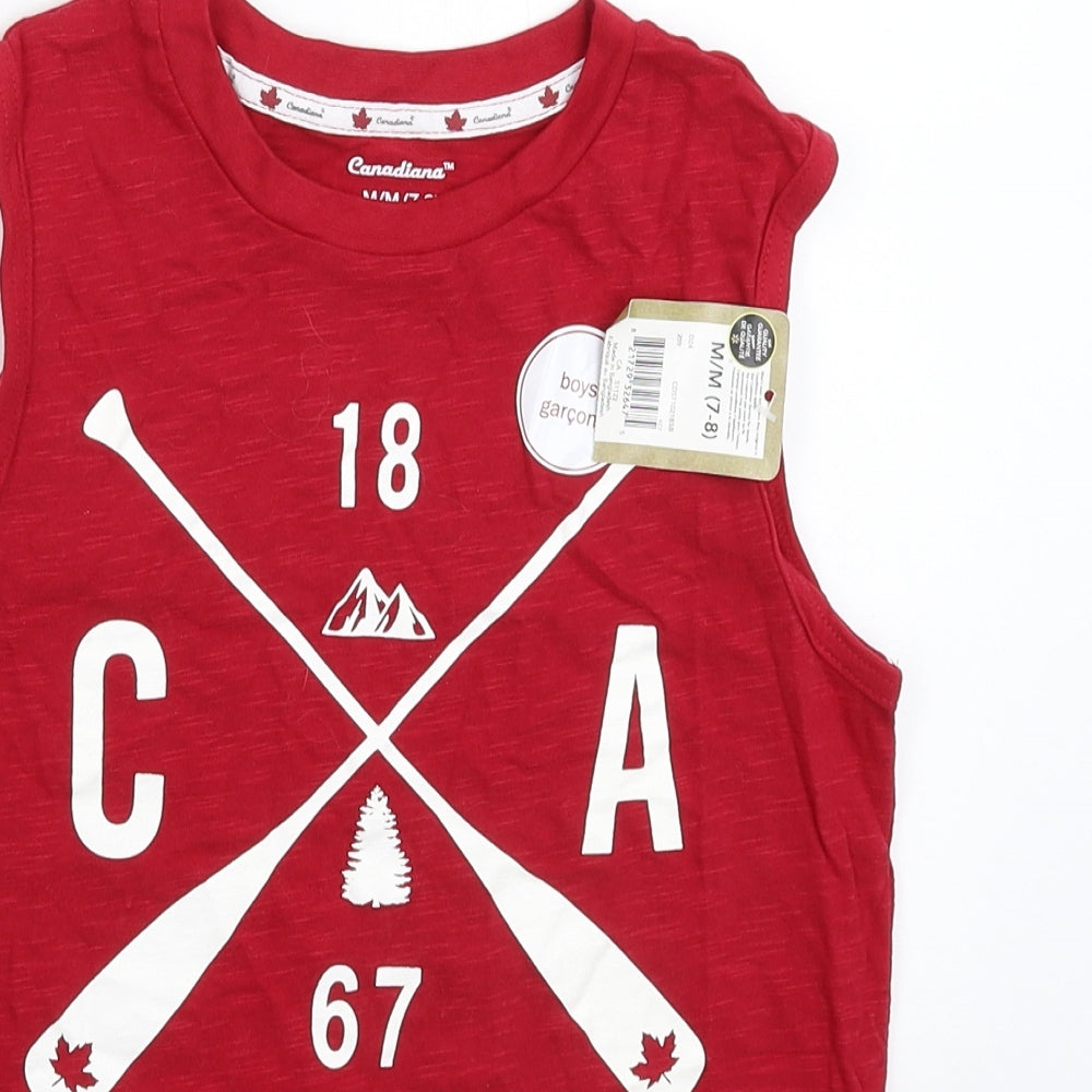 Canadiana Boys Red   Basic Tank Size 7-8 Years