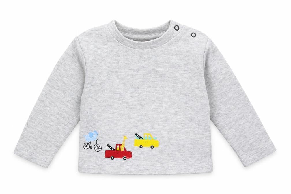 Front view of Very Baby Grey Basic T-Shirt, size 3-6, Months