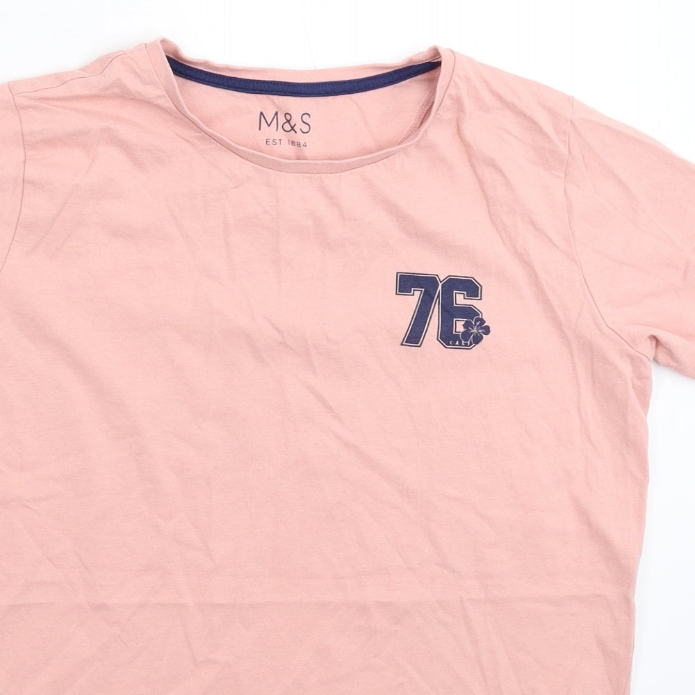 Marks and Spencer Boys Pink   Basic T-Shirt Size 13-14 Years