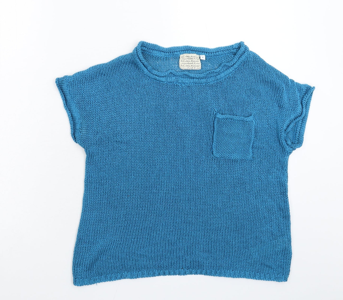 New Look Womens Blue  Knit Pullover Jumper Size 8