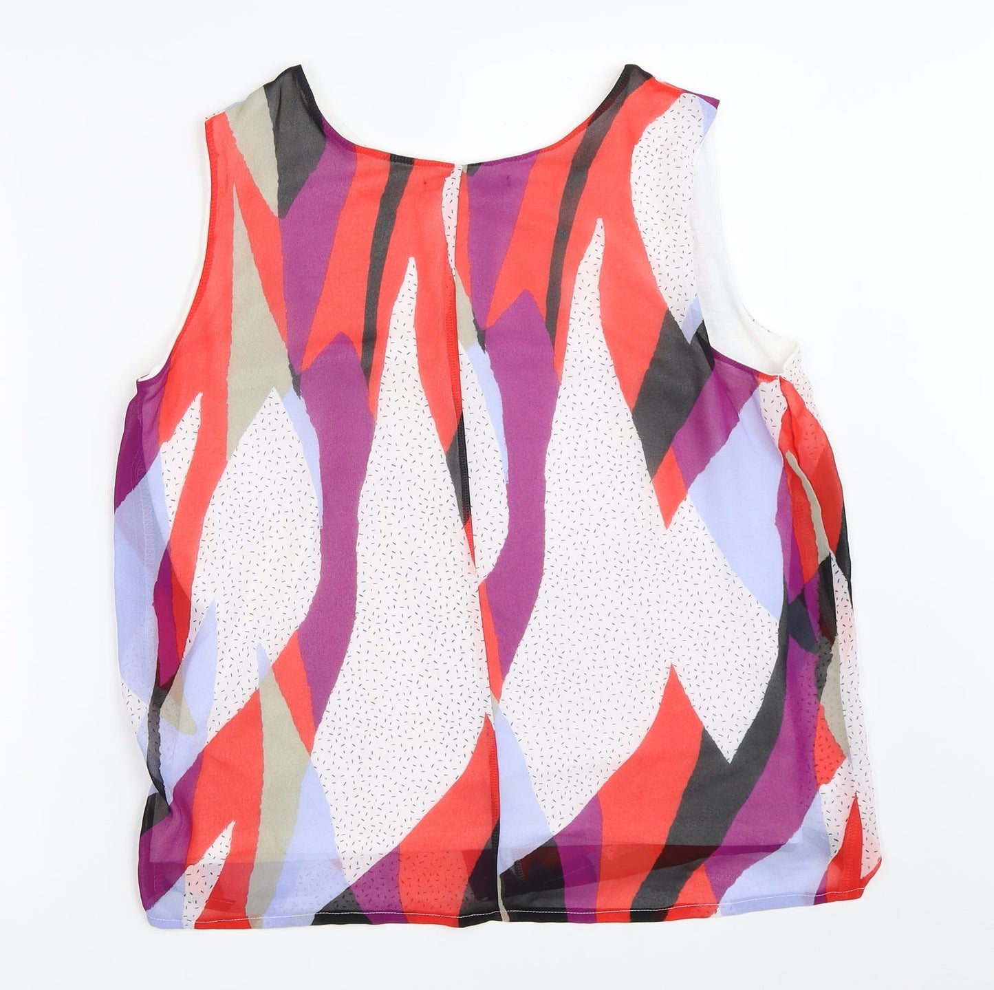 Marks and Spencer Womens White Geometric  Basic Blouse Size 12