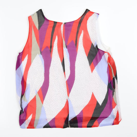 Marks and Spencer Womens White Geometric  Basic Blouse Size 12