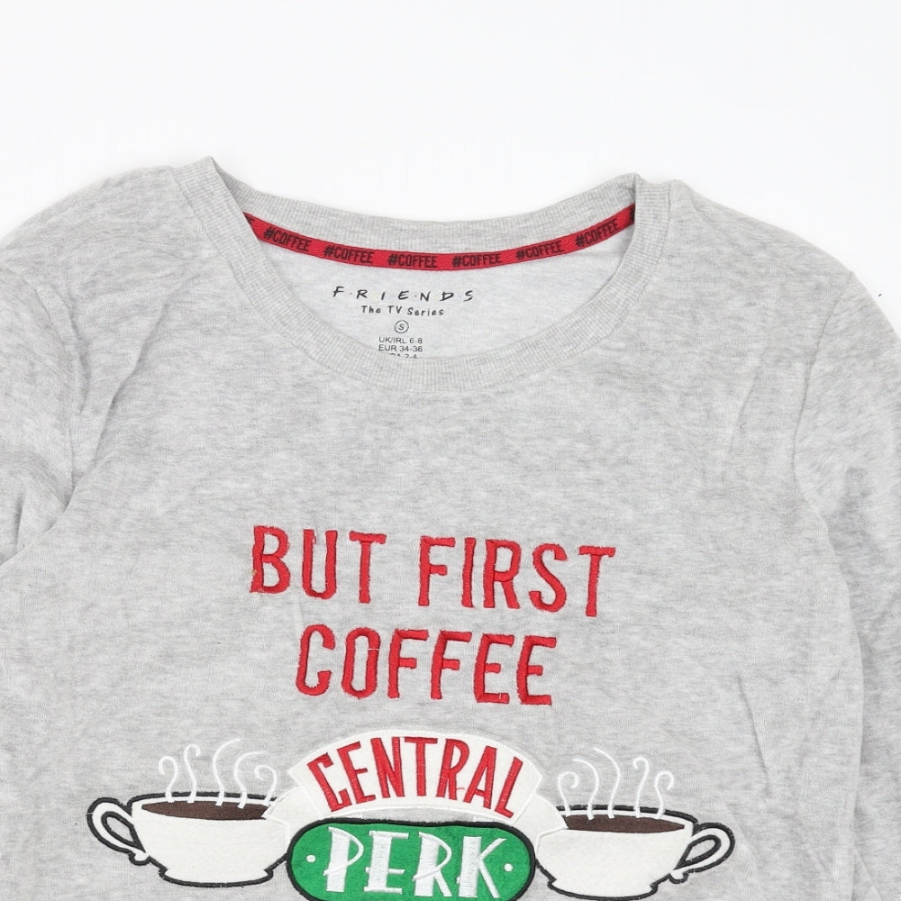 Primark Womens Grey Solid  Top Pyjama Top Size S  - FRIENDS