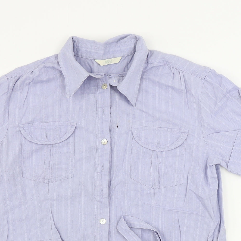 Marks and Spencer  Womens Blue   Basic Button-Up Size 8