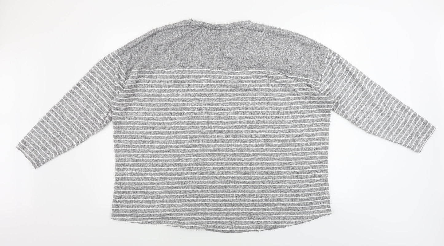 capsule Womens Grey Striped  Pullover Jumper Size 24