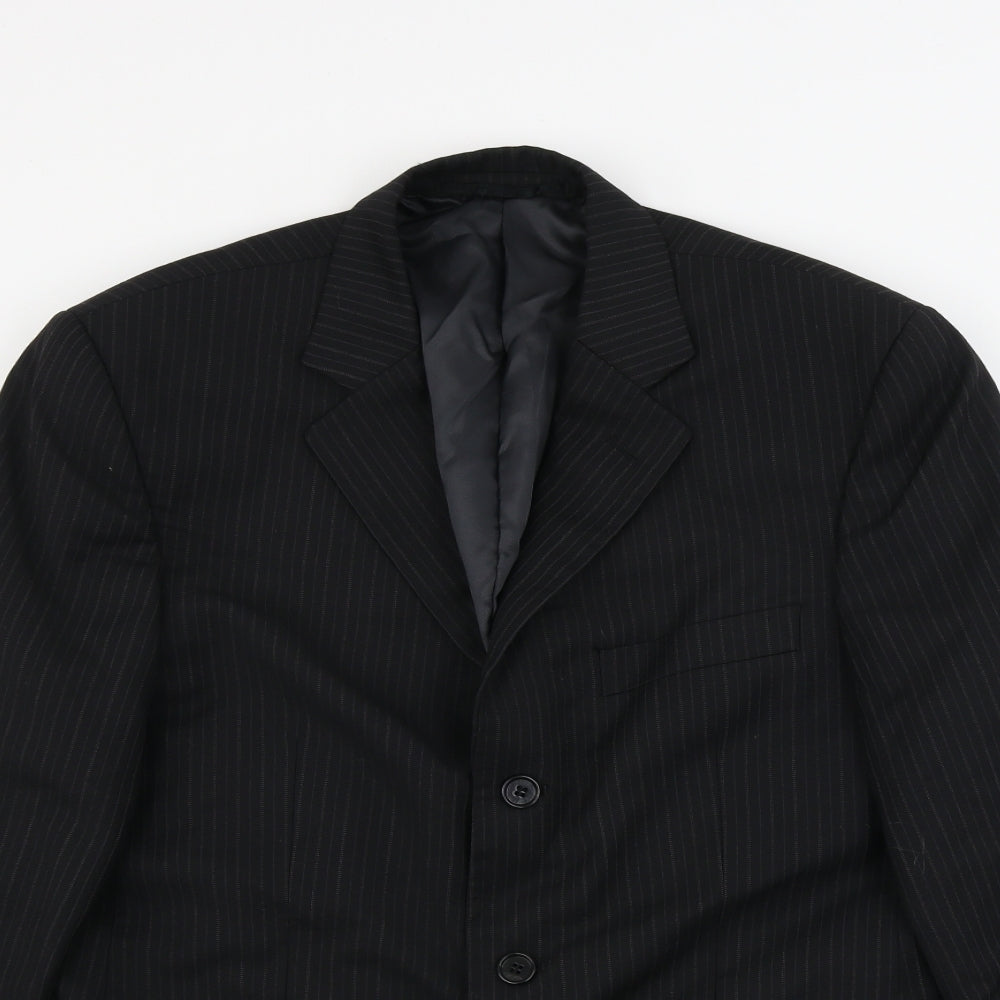 Sovereign  Mens Black Striped  Jacket Blazer Size 38