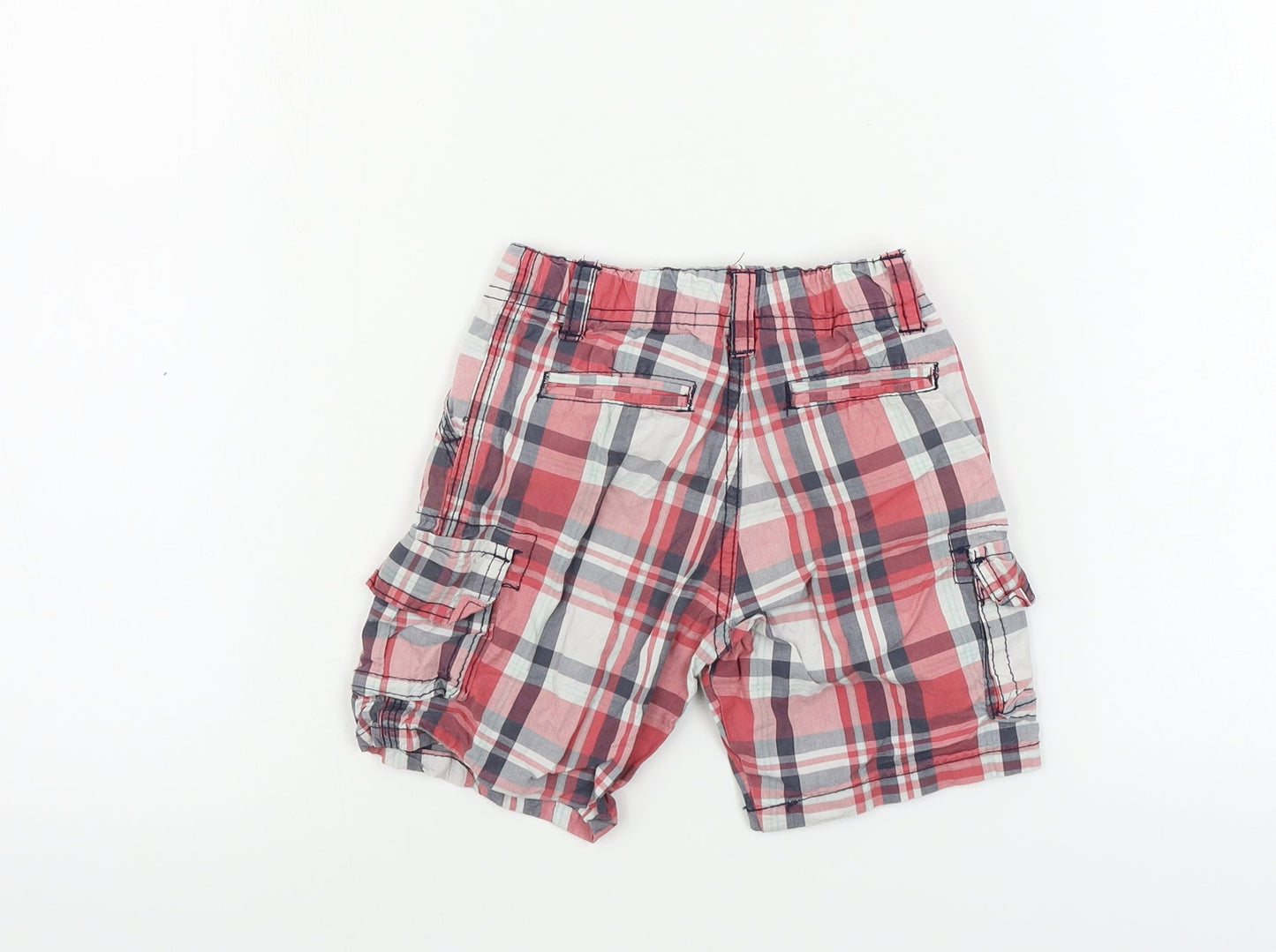 Primark  Boys Red Check  Cargo Shorts Size 2 Years