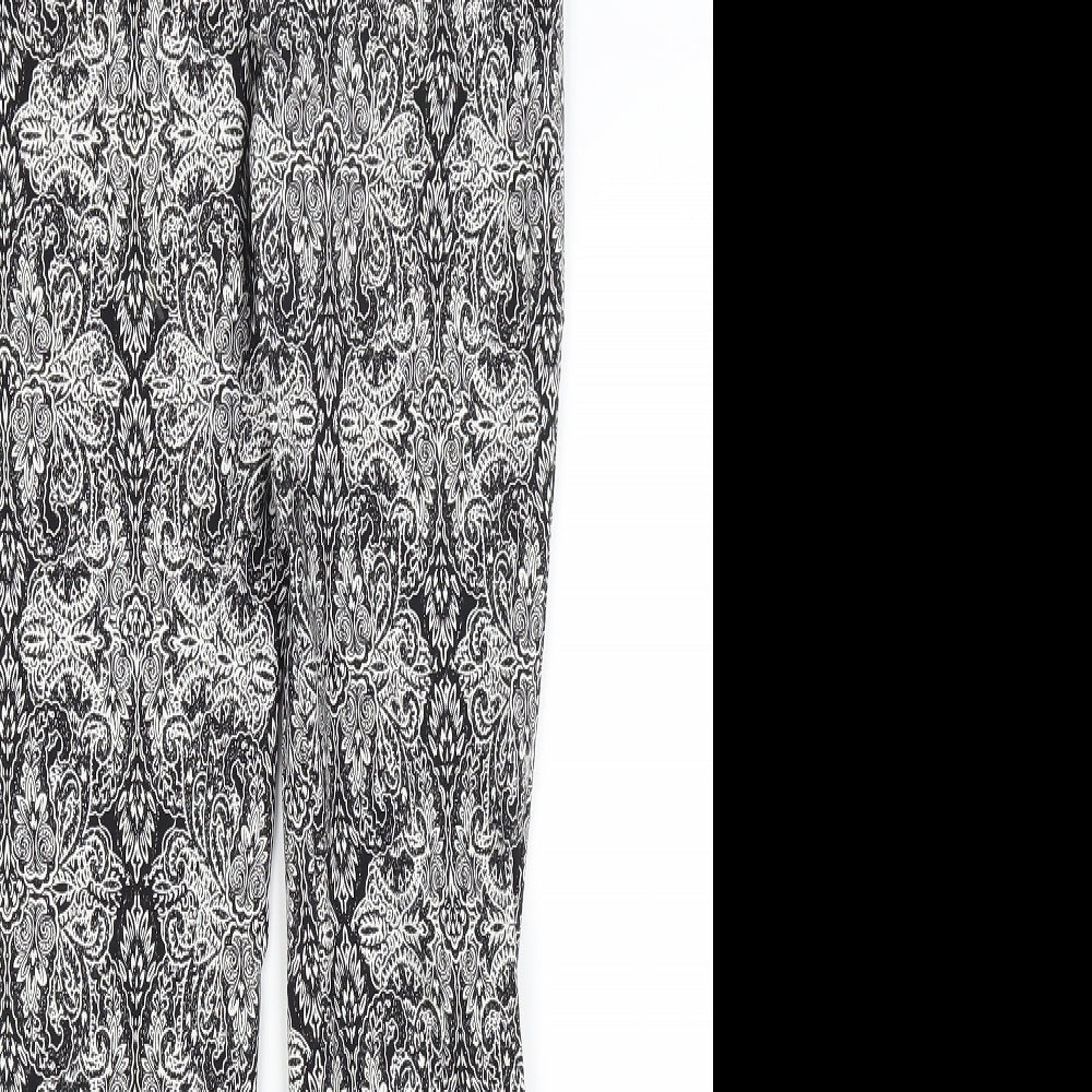 Atmosphere Womens Black Paisley  Trousers  Size 6 L27.5 in