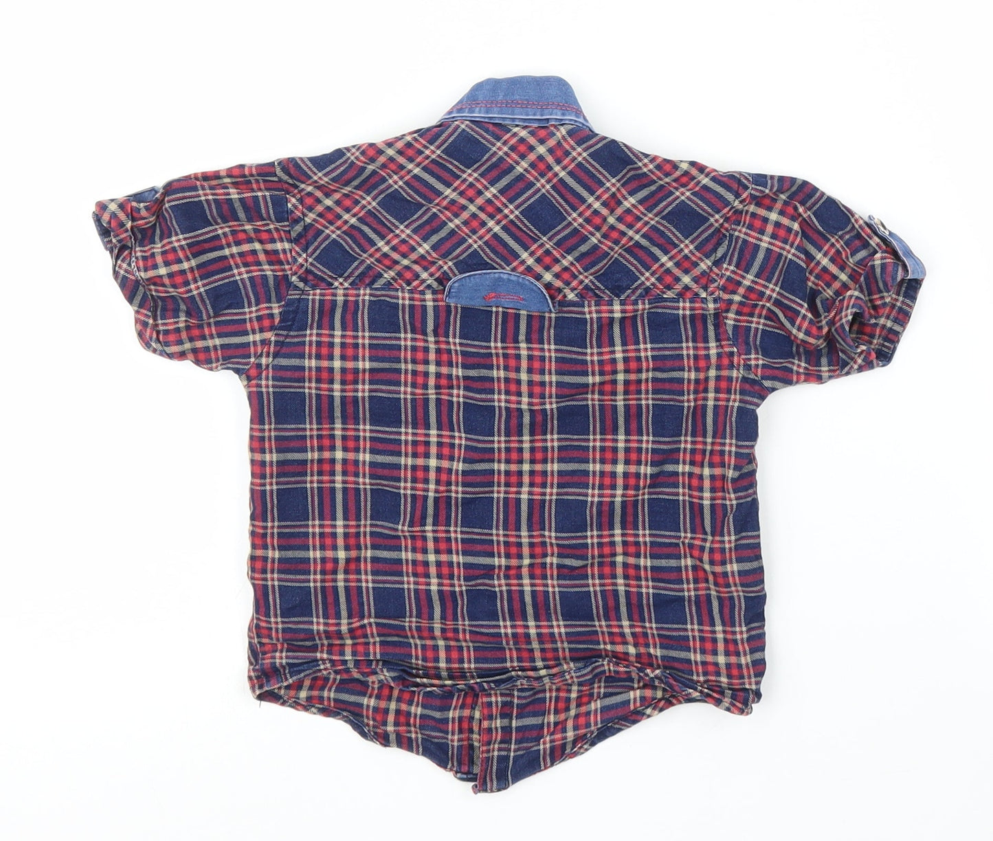 Star Kids Boys Black Plaid  Basic Button-Up Size 9-12 Months