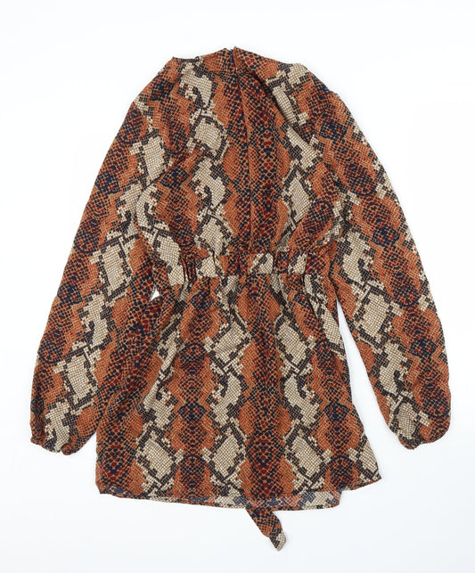 AX Paris Womens Brown Animal Print  A-Line  Size 8  - Snake print