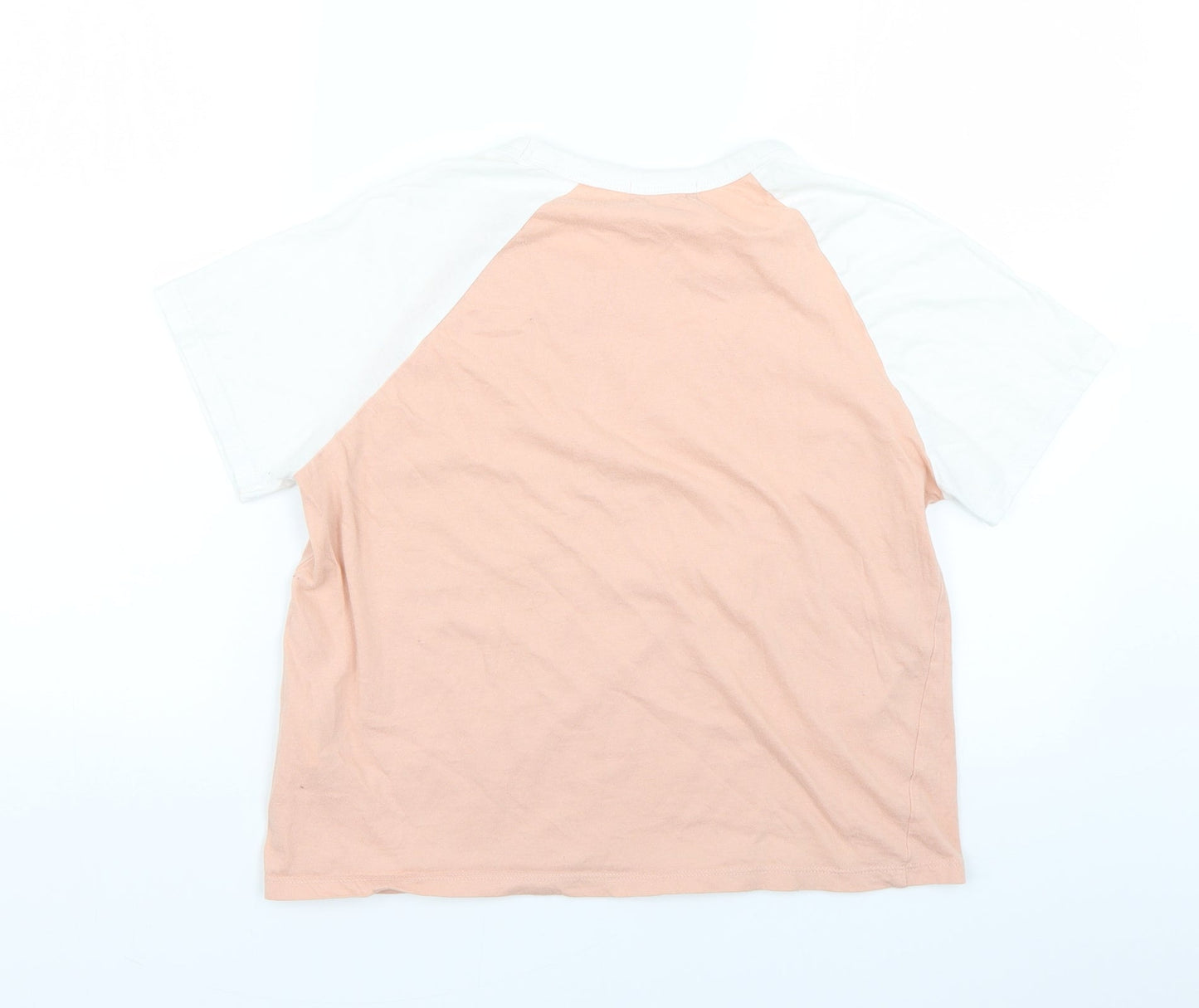 Jennyfer Womens Pink Geometric  Basic T-Shirt Size S