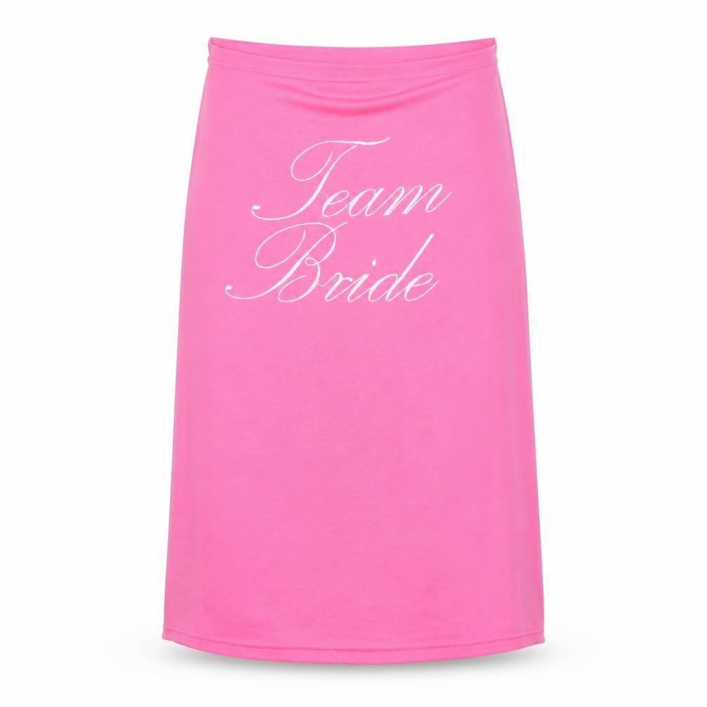 Front view of ASOS women’s pink straight & pencil skirt, size S, - team bride