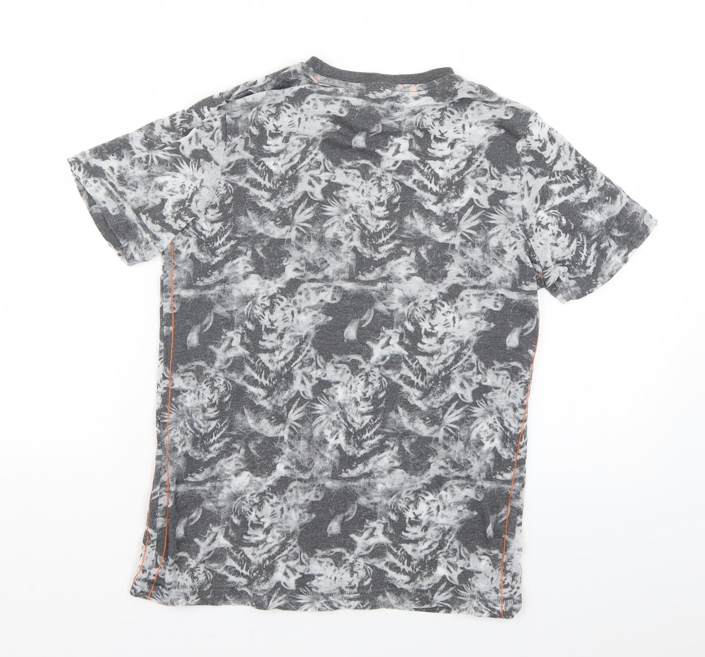 F&F Boys Grey Geometric  Basic T-Shirt Size 9-10 Years