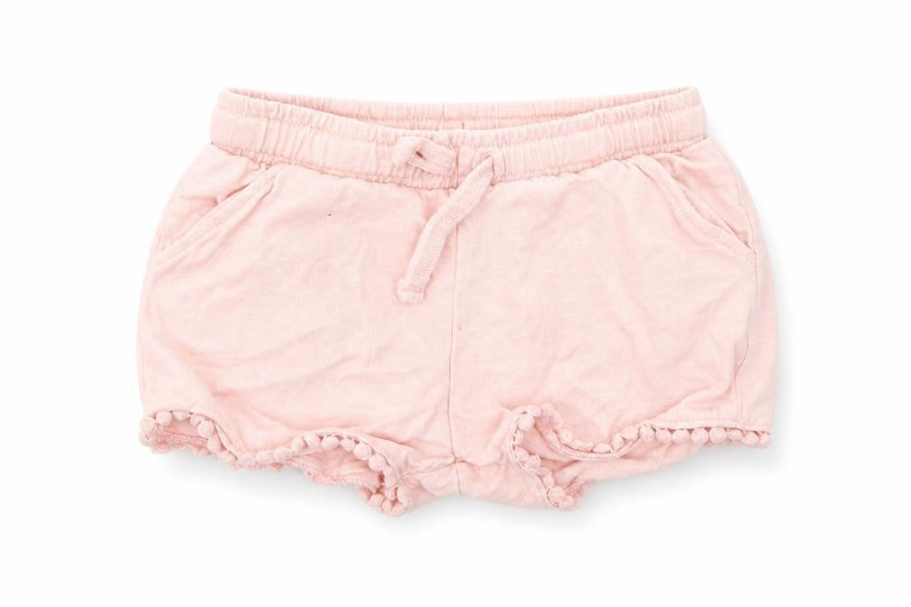 Front view of F&F Baby Pink Cropped Trousers, size 18-24, Months