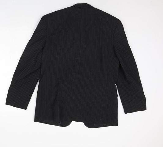 Taylor & Wright Mens Black Striped  Jacket Blazer Size 40  - Shoulder Pads
