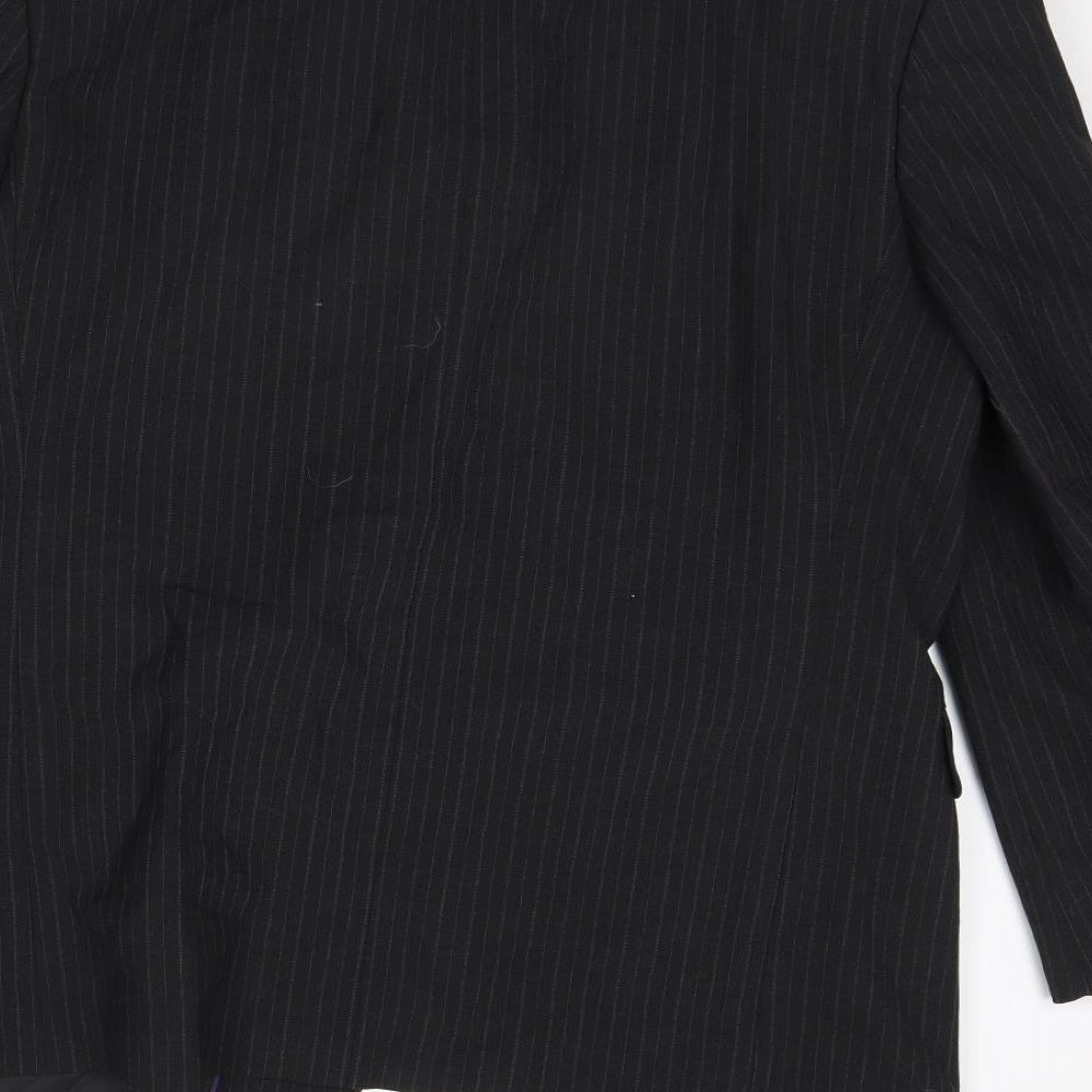 Taylor & Wright Mens Black Striped  Jacket Blazer Size 40  - Shoulder Pads