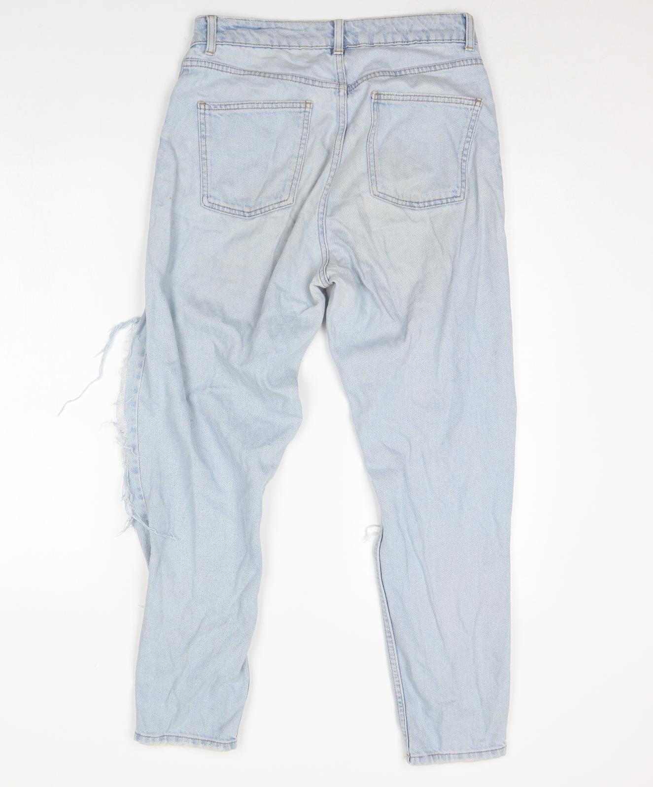 Topshop Womens Blue  Denim Straight Jeans Size 28 L30 in