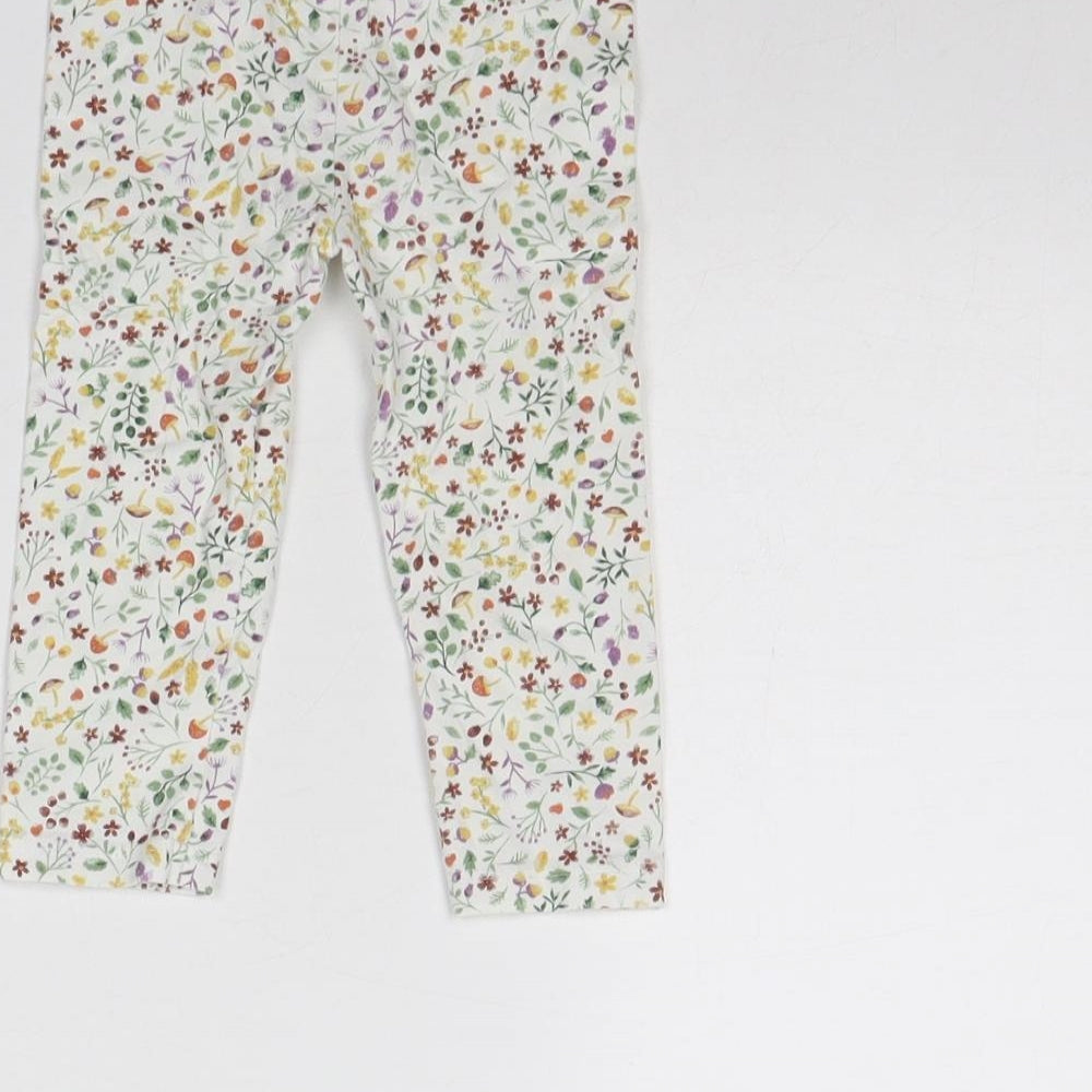 TU Girls White Spotted  Capri Leggings Size 9 Months  - Garden Print
