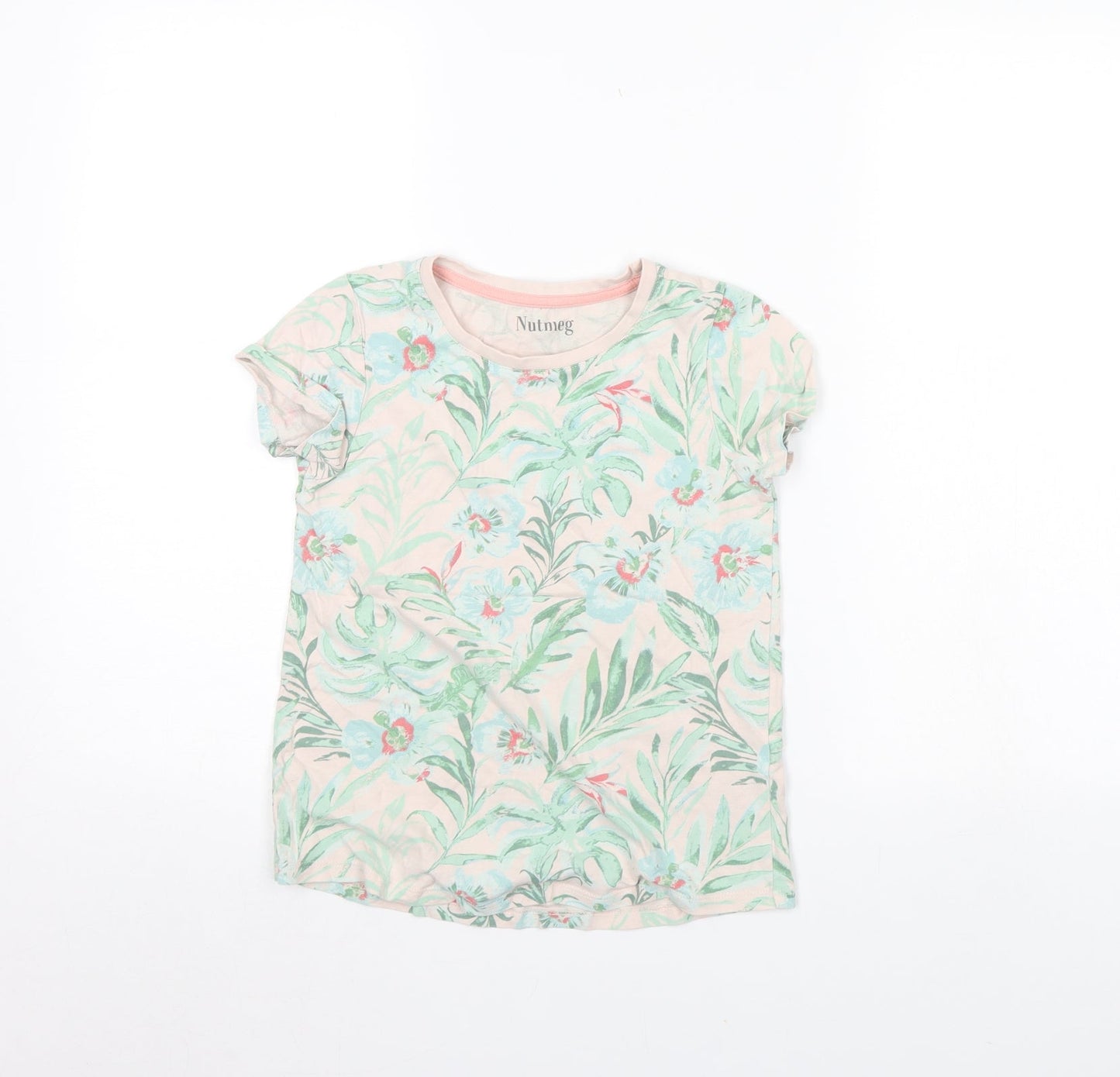 Nutmeg Girls Pink Floral  Basic T-Shirt Size 9 Years