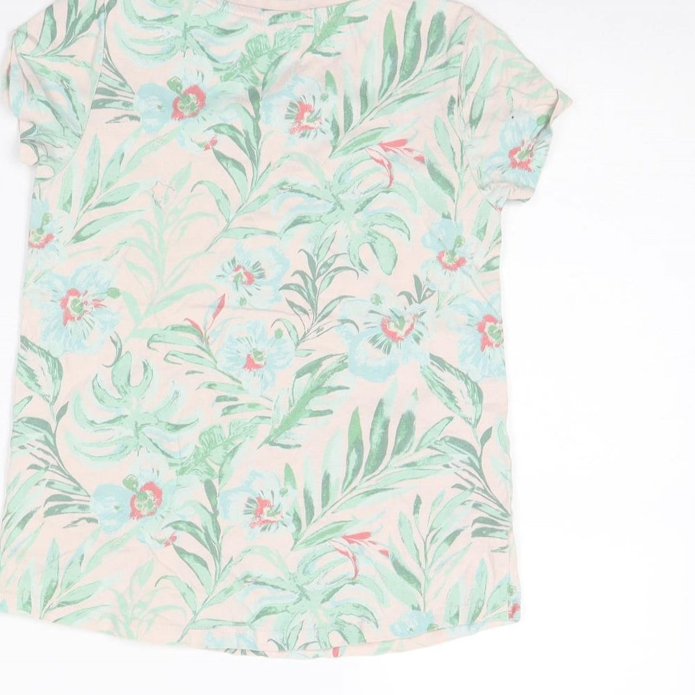 Nutmeg Girls Pink Floral  Basic T-Shirt Size 9 Years