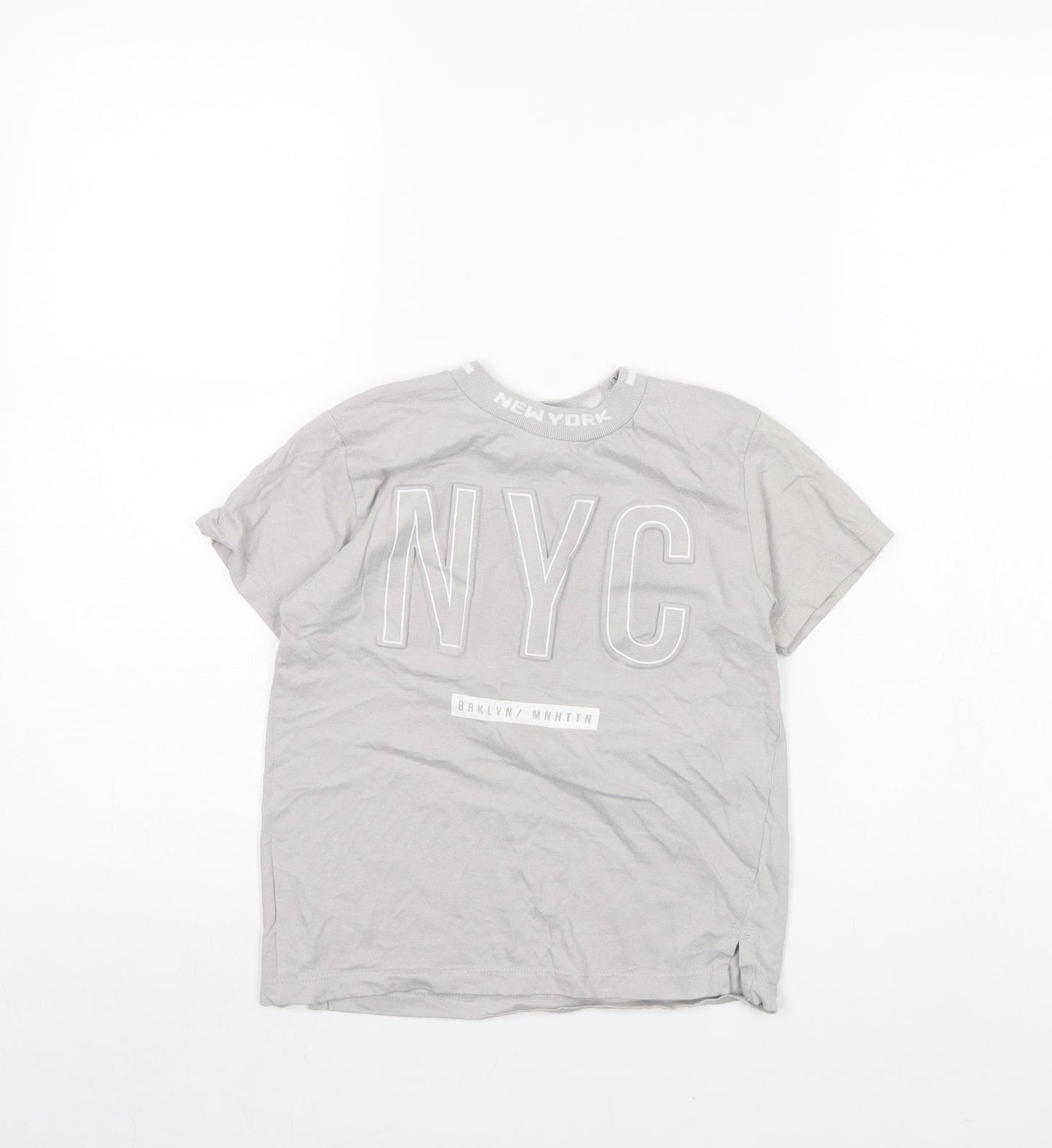 Primark Boys Grey   Basic T-Shirt Size 7 Years  - nyc
