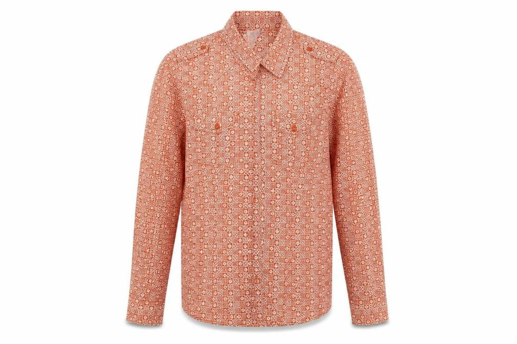 nts Mens Orange Geometric   Polo Size 14