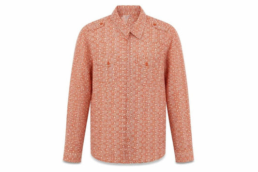 nts Mens Orange Geometric   Polo Size 14
