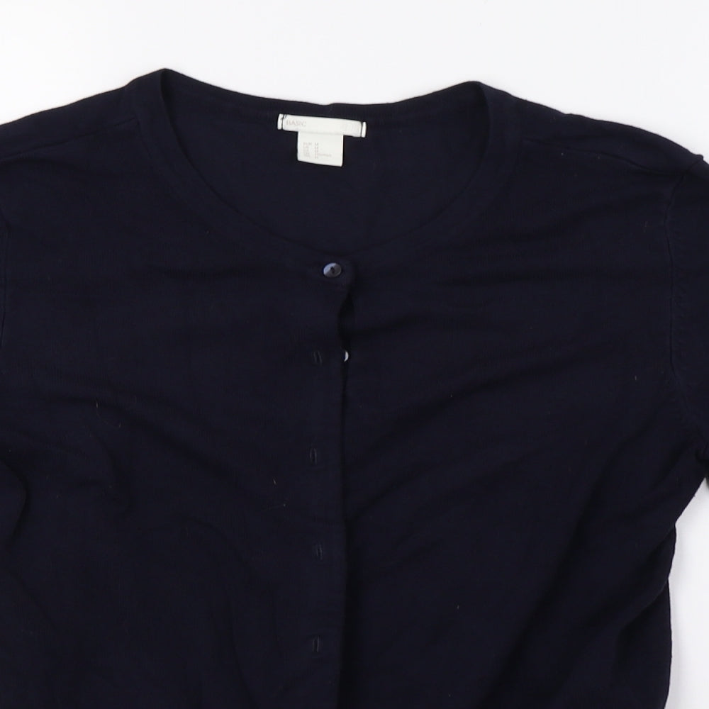 H&M Womens Blue  Knit Cardigan Jumper Size M