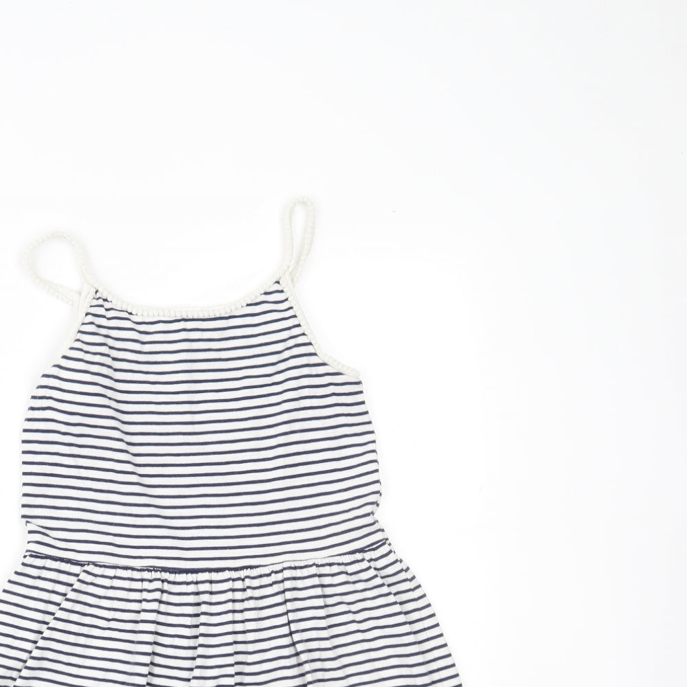 NEXT Girls White Striped  Fit & Flare  Size 9 Years