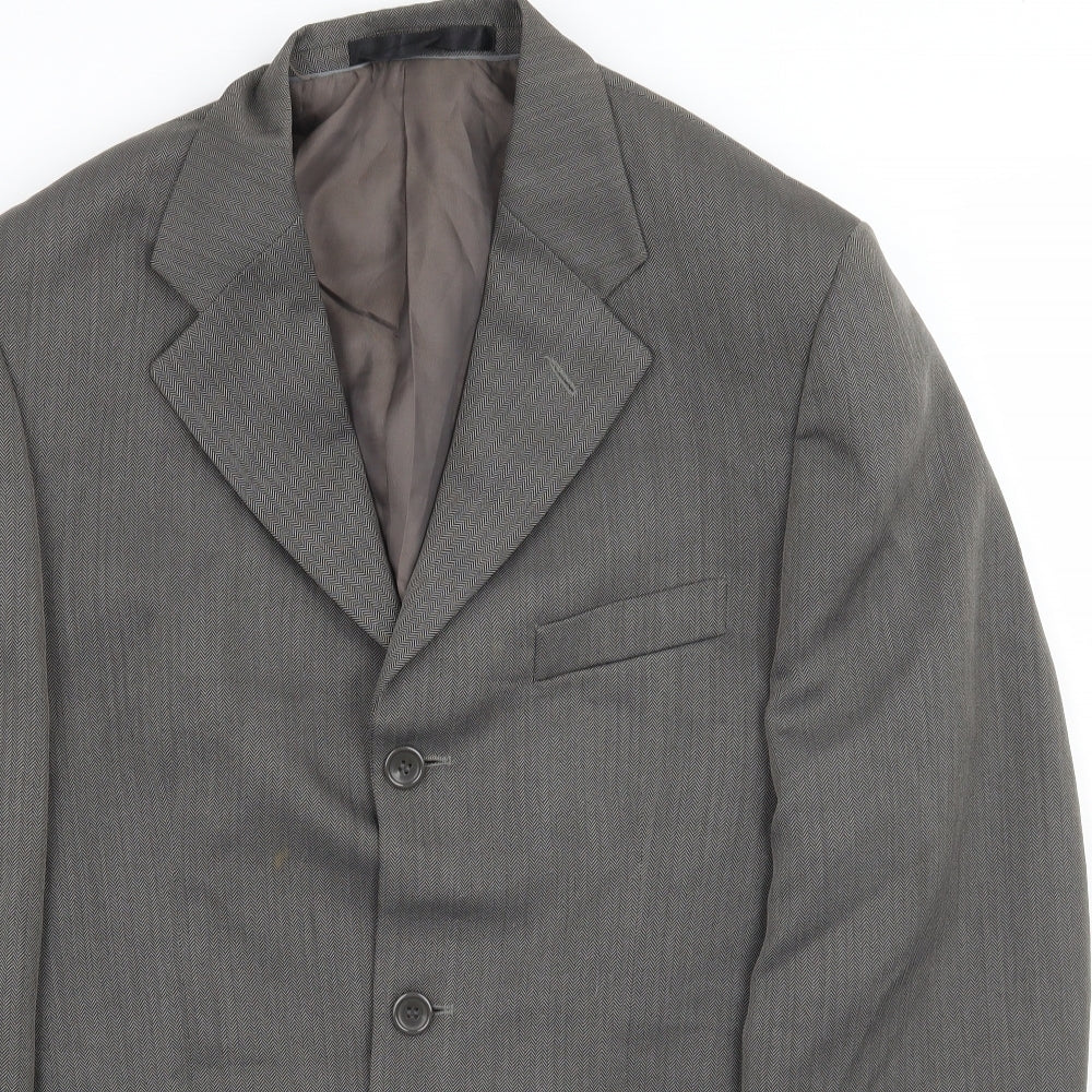 Armando Mens Grey   Jacket Suit Jacket Size 38