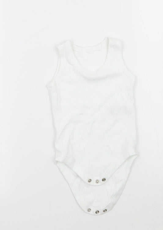 Marks and Spencer Boys White   Babygrow One-Piece Size 6-9 Months