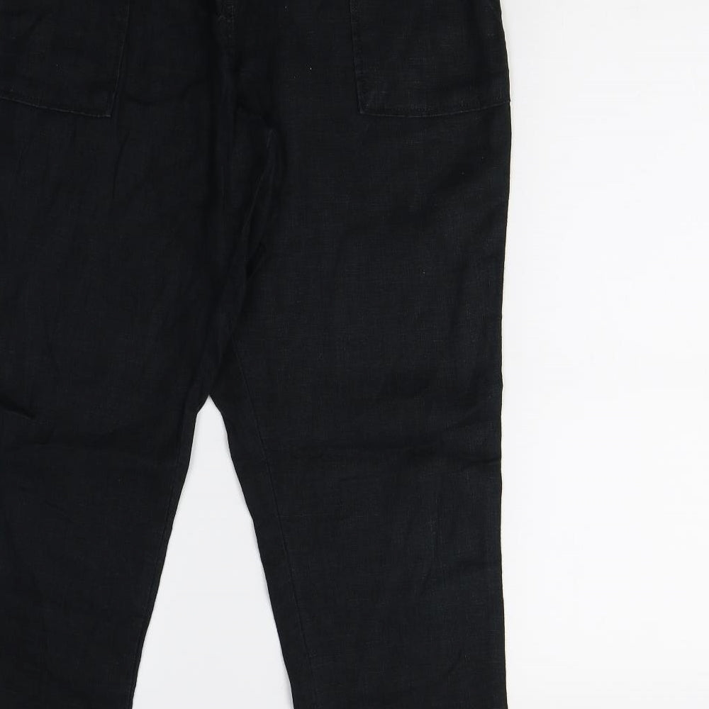 M&S Womens Black   Trousers  Size 16 L26 in
