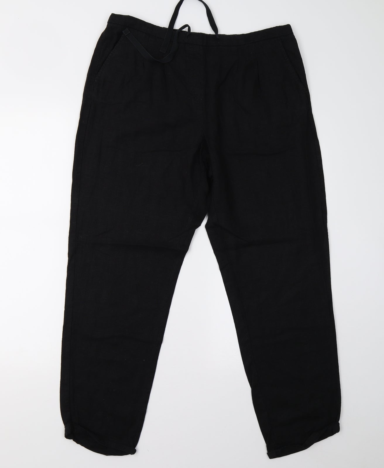 M&S Womens Black   Trousers  Size 14 L28 in