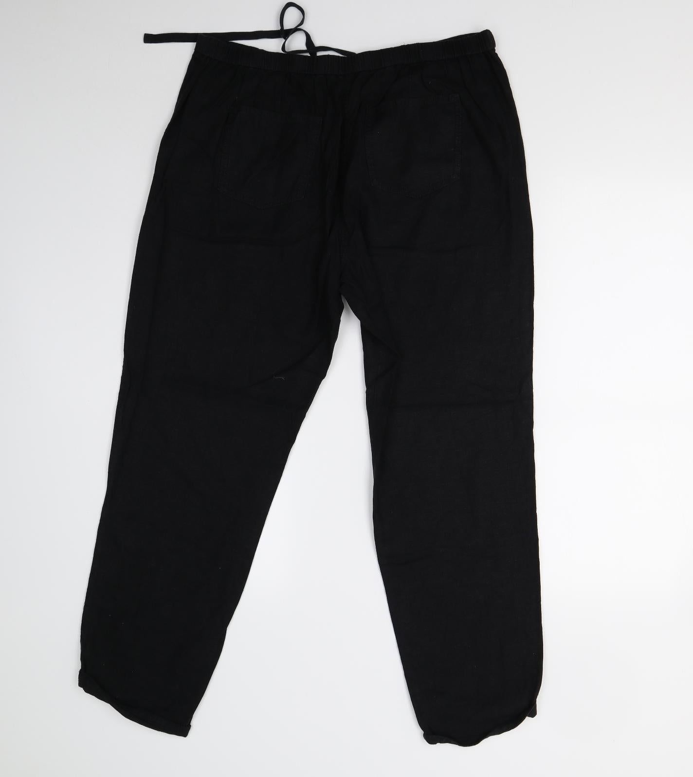 M&S Womens Black   Trousers  Size 14 L28 in