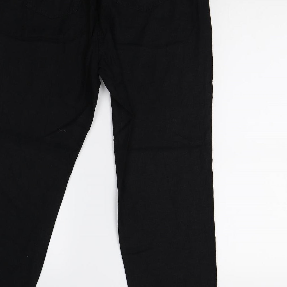 M&S Womens Black   Trousers  Size 14 L28 in