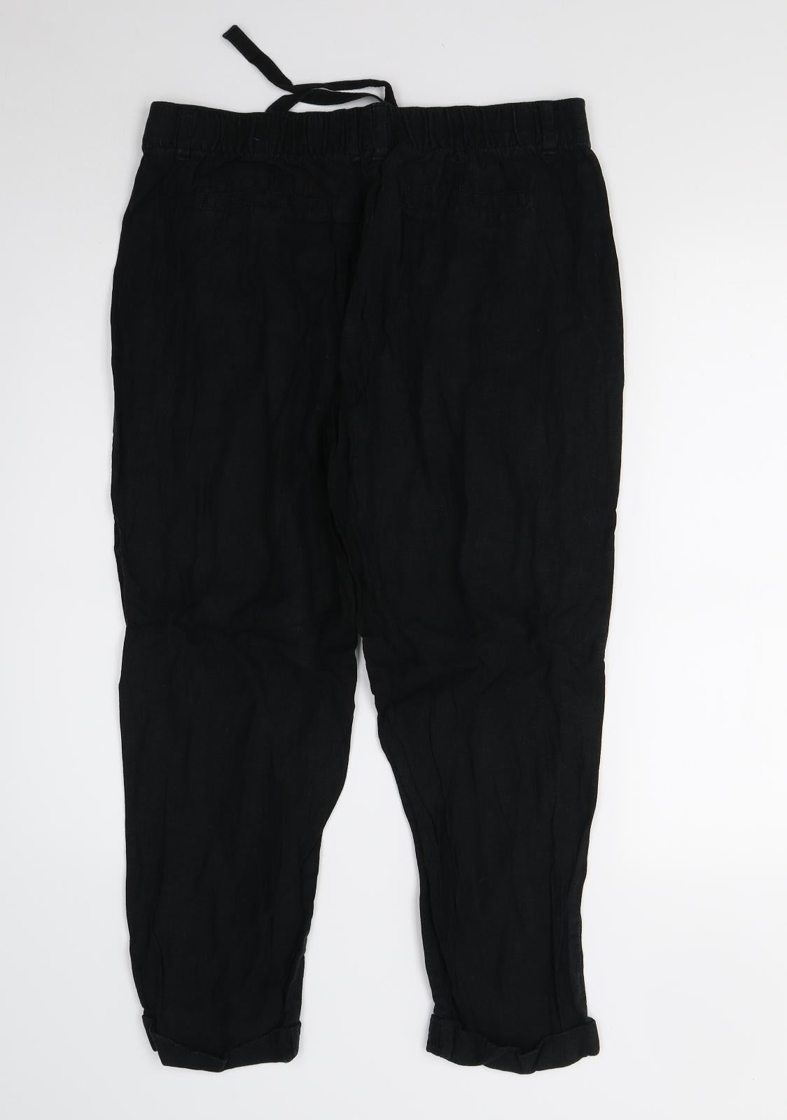 M&S Womens Black   Trousers  Size 14 L24 in - Short