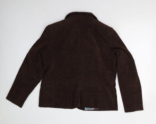 Preworn Womens Brown  Corduroy Jacket Blazer Size L