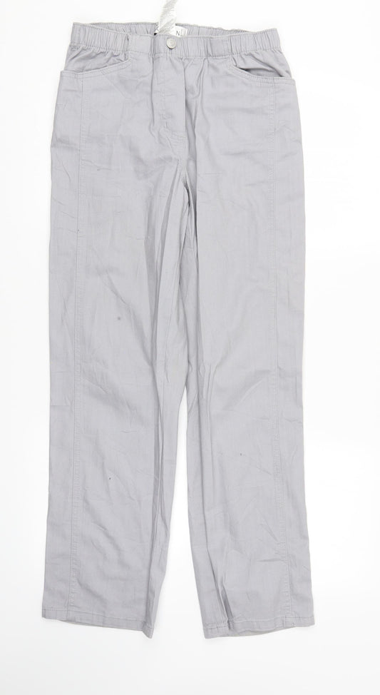 Collection L Womens Grey  Denim Straight Jeans Size 14 L29 in - Elastic Waist