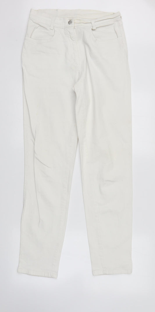 Porto Blue Womens White  Denim Straight Jeans Size 14 L31 in