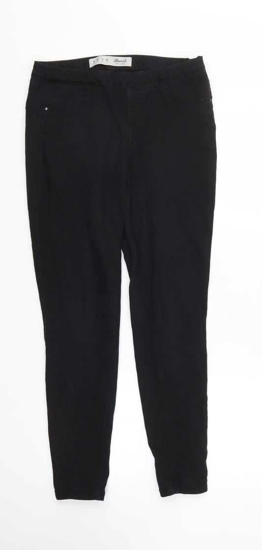 Denim & Co. Womens Black  Denim Tapered Jeans Size 10 L27 in